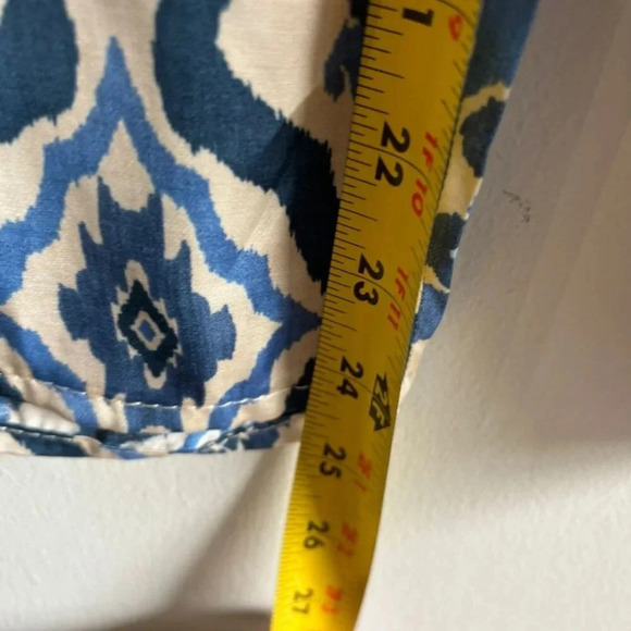 Zara Womens Bloggers Favorite Satin Printed Pants Blue Size Medium - Picture 4 of 13